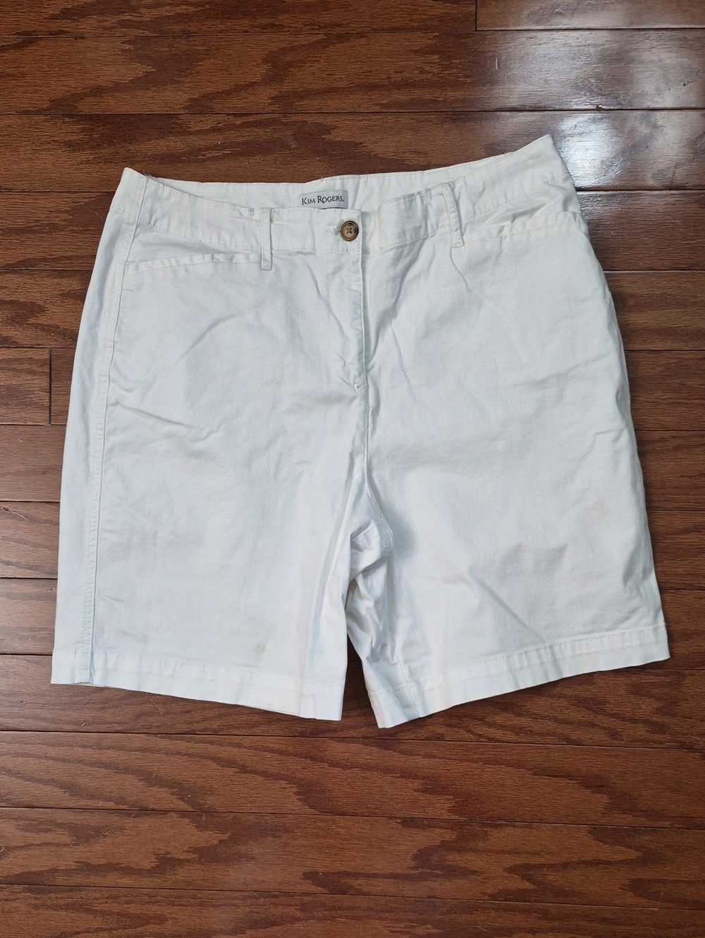 Kim Rogers White Women's Bermuda Chino Shorts Size 16